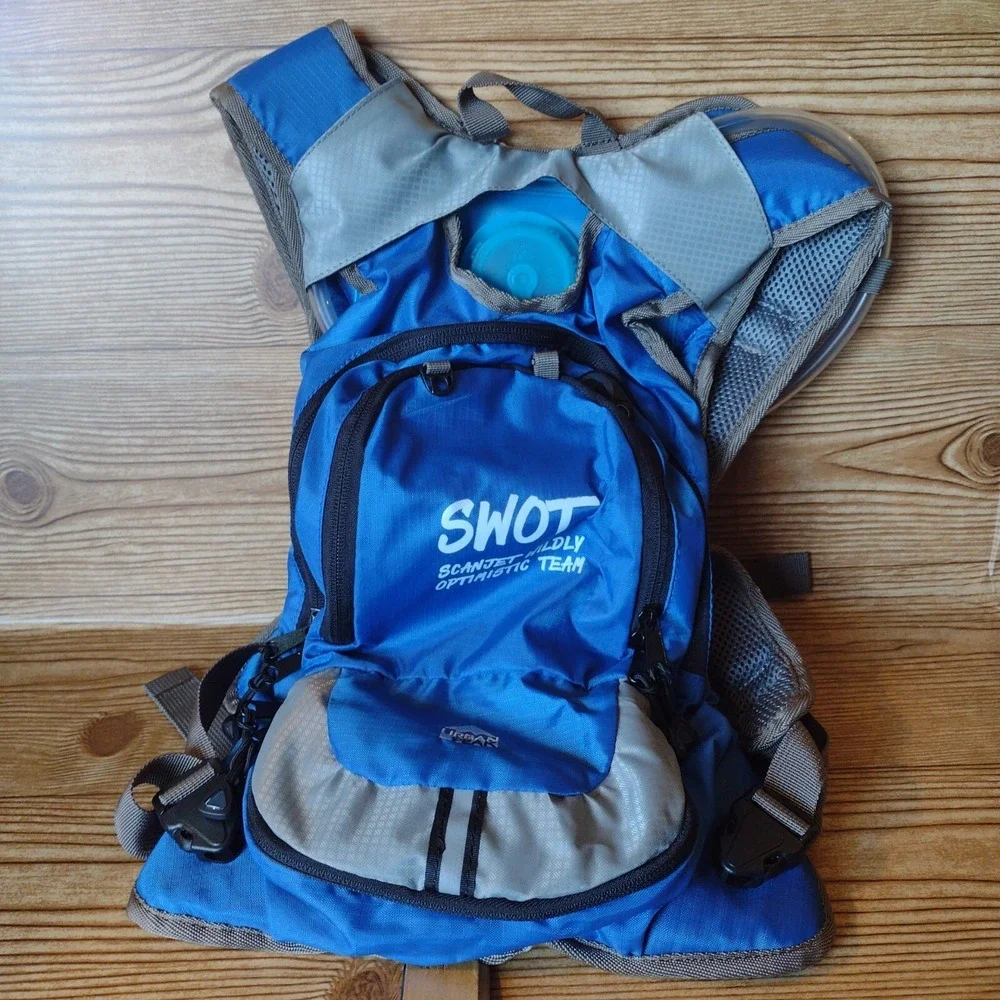Urban Peak Hydration Backpack Blue Grey SWOT Scanjet Outdoor Hiking Water Pack